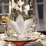 PAPSTAR servetten sterrenpatroon Kerst, wit, 400×400 mm, 20 stuks