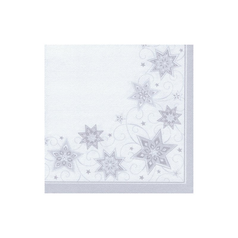 PAPSTAR serviettes motif étoiles, couleur champagne, 400×400 mm, 20 pièces