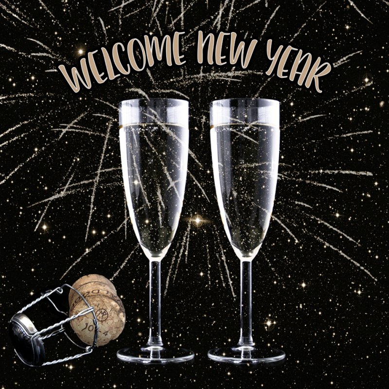 PAPSTAR serviettes Bonne Année, 330×330 mm, 3-plis, 30 pièces