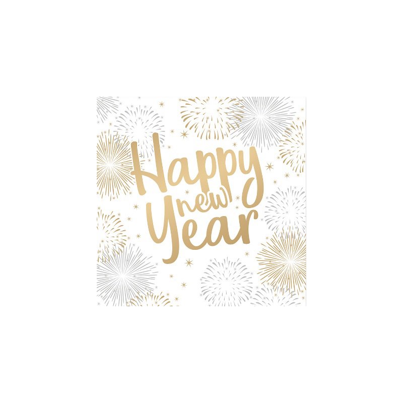 PAPSTAR serviettes Bonne Année, 330×330 mm, 3-plis, 30 pièces
