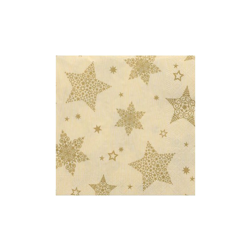 Serviettes motif Noël 'Christmas Shine', couleur crème