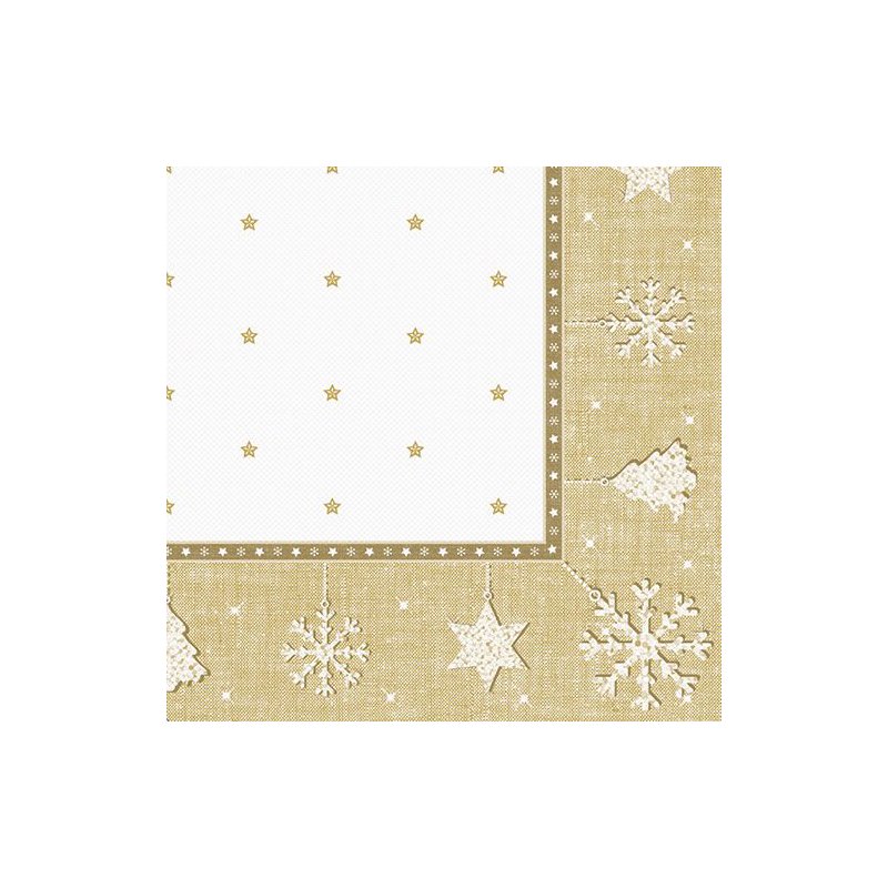 PAPSTAR serviettes motif Noël X-Mas, couleur argent, 400×400 mm, 50 pièces