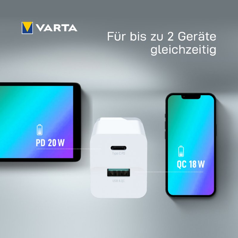VARTA USB-oplader Speed Charger, 38W, wit, USB-C en USB-A