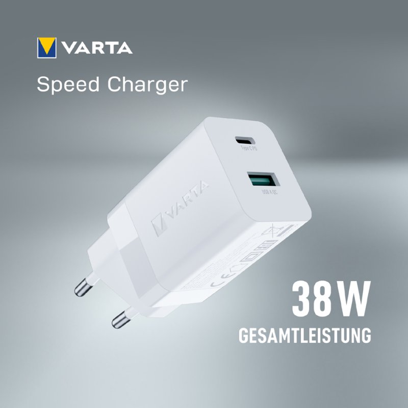 VARTA USB-oplader Speed Charger, 38W, wit, USB-C en USB-A