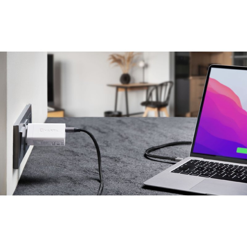 VARTA USB-C kabel Speed Charge & Sync, 2 meter, 100 watt, nylon/aluminium