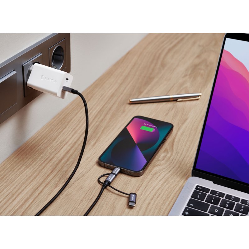 VARTA 3-in-1 oplaadkabel Speed Charge & Sync, 2 meter, USB-A naar Lightning/Micro-USB/USB-C