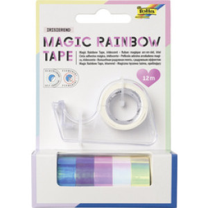 folia decoratietape Magic Rainbow met dispenser, iriserende kleuren, 6 rollen 12 mm × 2 m