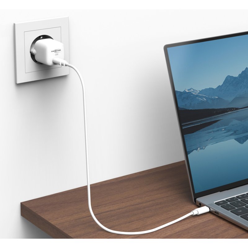 ANSMANN USB-lader HC130PD-mini, 30 watt, wit, USB-C