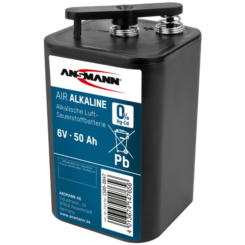 ANSMANN zinc-air alkaline battery 4R25, 6 volt, 50,000 mAh