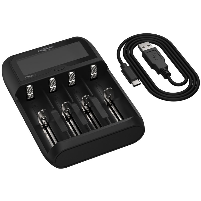 ANSMANN Lithium 4 oplader, NiMH en Li-Ion accu's, USB-C, zwart