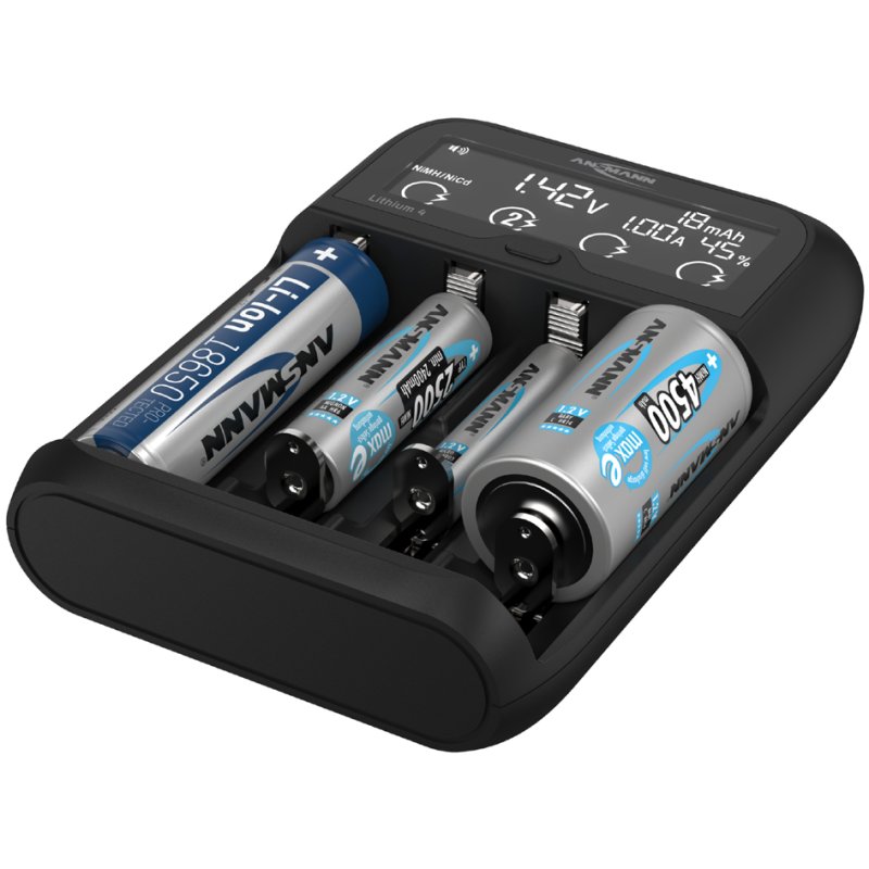 ANSMANN Lithium 4 oplader, NiMH en Li-Ion accu's, USB-C, zwart