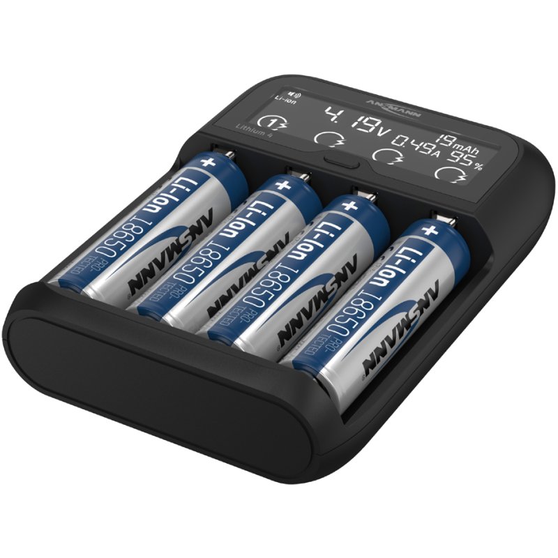 ANSMANN Lithium 4 oplader, NiMH en Li-Ion accu's, USB-C, zwart