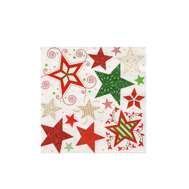 PAPSTAR serviettes motif Étoile de Noël, blanc, 400×400 mm, 20 pièces