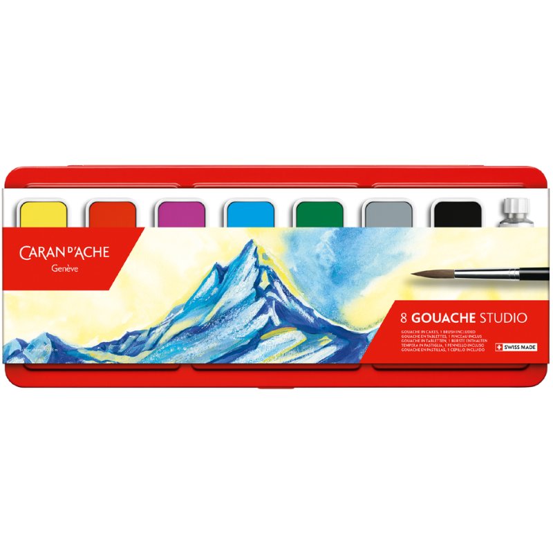 CARAN D'ACHE gouache studio set, 15 pièces, étui métallique