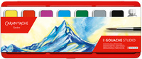 CARAN D'ACHE Gouache Studio verf tabletten, 8-delig etui, met penseel