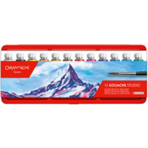 CARAN D'ACHE Gouache Studio verftubes, 8-delig, 10 ml, met penseel