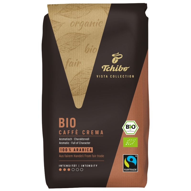Tchibo Vista Bio Caffè Crema coffee beans, organic, Fairtrade, 1000 g