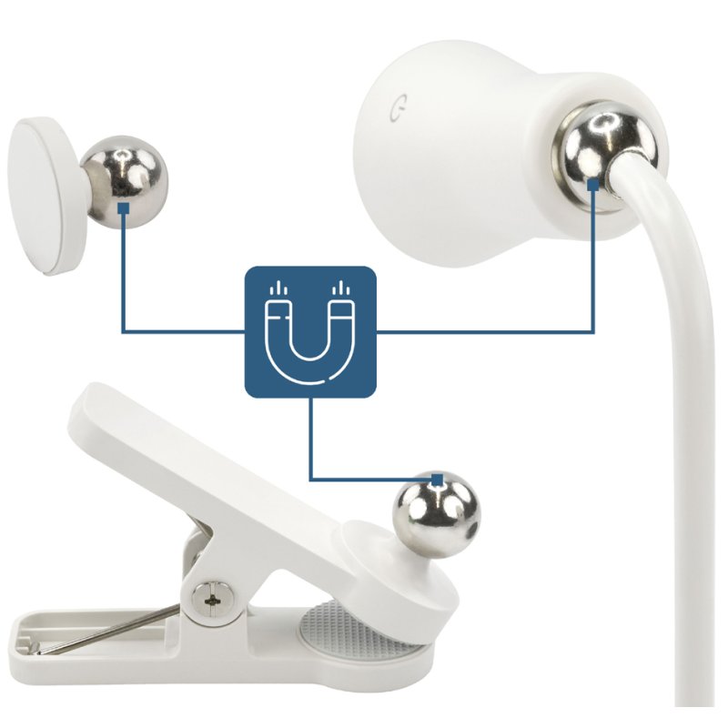 ANSMANN 3-in-1 LED-bureaulamp, oplaadbaar, dimbaar, wit