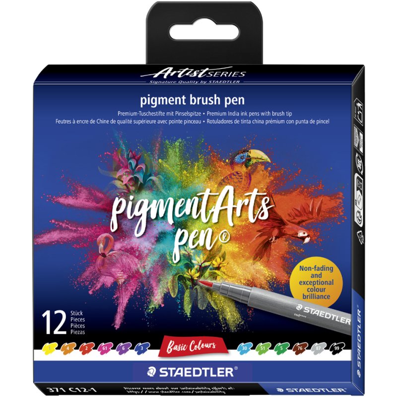 STAEDTLER brush pen Nature Colours, permanent, 12 pièces