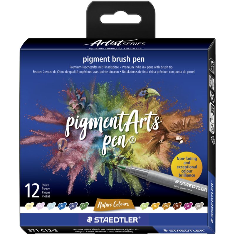 STAEDTLER brush pen Nature Colours, permanent, 12 pièces