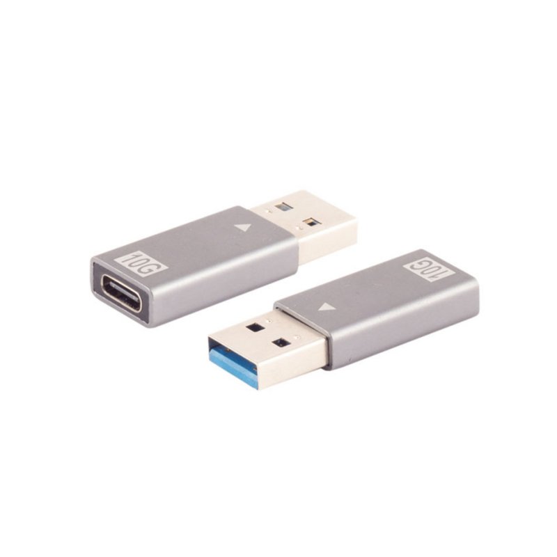 shiverpeaks USB 3.1 adapter, A plug to C socket, 10 Gbit/s, silver