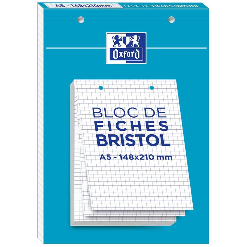 Oxford cartes système A5, pointillé blanc, 210 g/m², 30 pièces