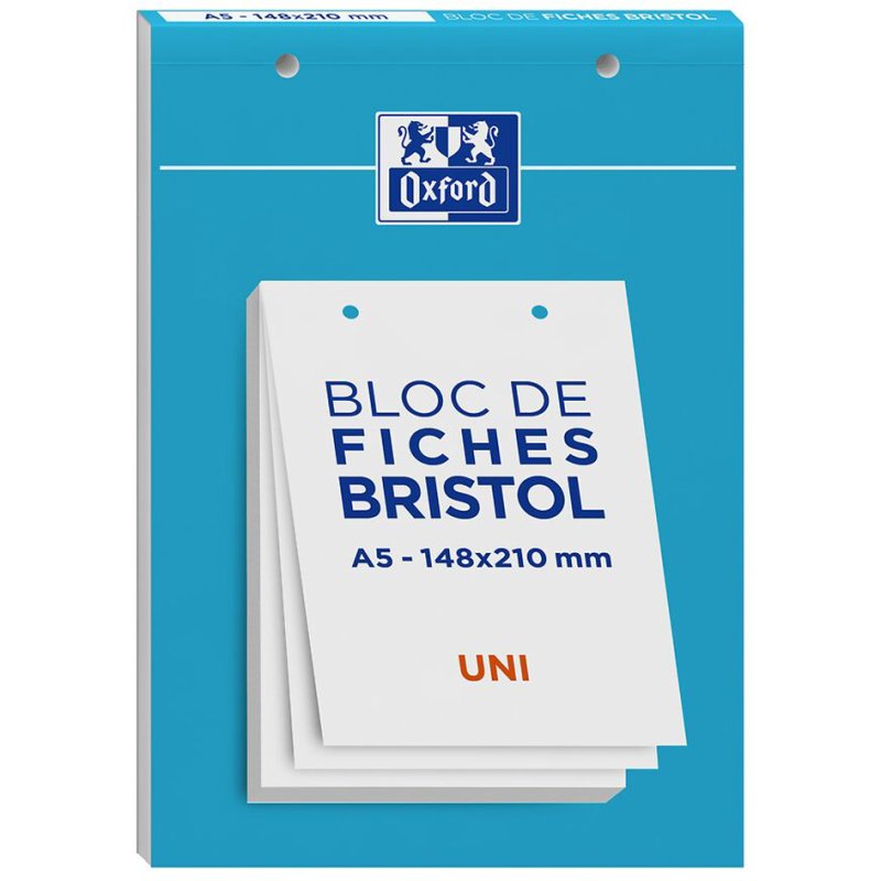 Oxford cartes système A5, pointillé blanc, 210 g/m², 30 pièces