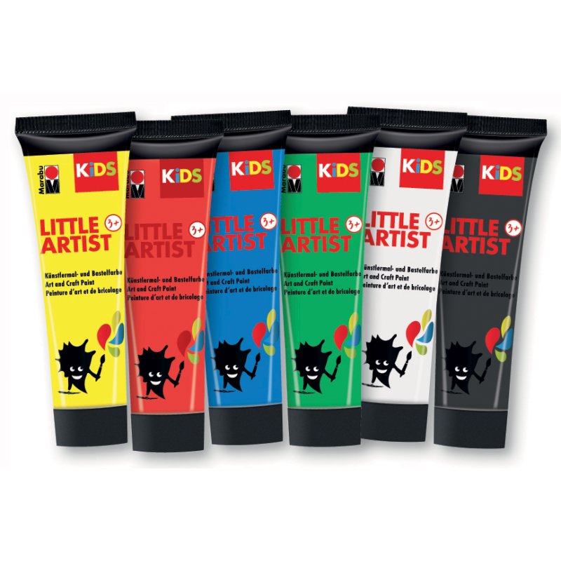 Marabu KiDS peinture enfant Little Artist, 75 ml, set de 6, lavable