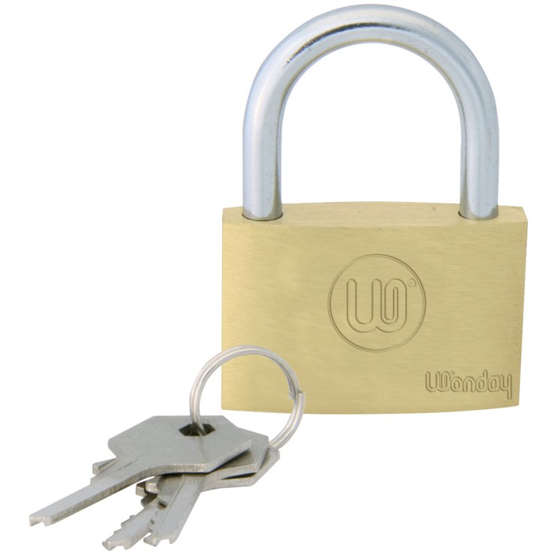 Cadenas Wonday en laiton, 40 mm, avec 3 clés incluses