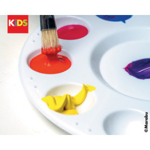 Marabu KiDS kunstenaarspaletmengset Little Artist, wit kunststof, rond, 10 kleurvelden