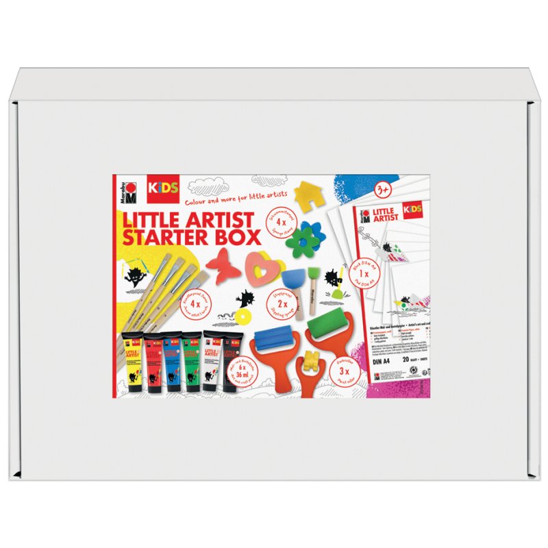 Marabu Kids beginnerspakket Little Artist, 6 kleuren, A4 tekenblok