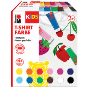 Marabu KiDS textielverf, 36 ml, tubes, set van 6