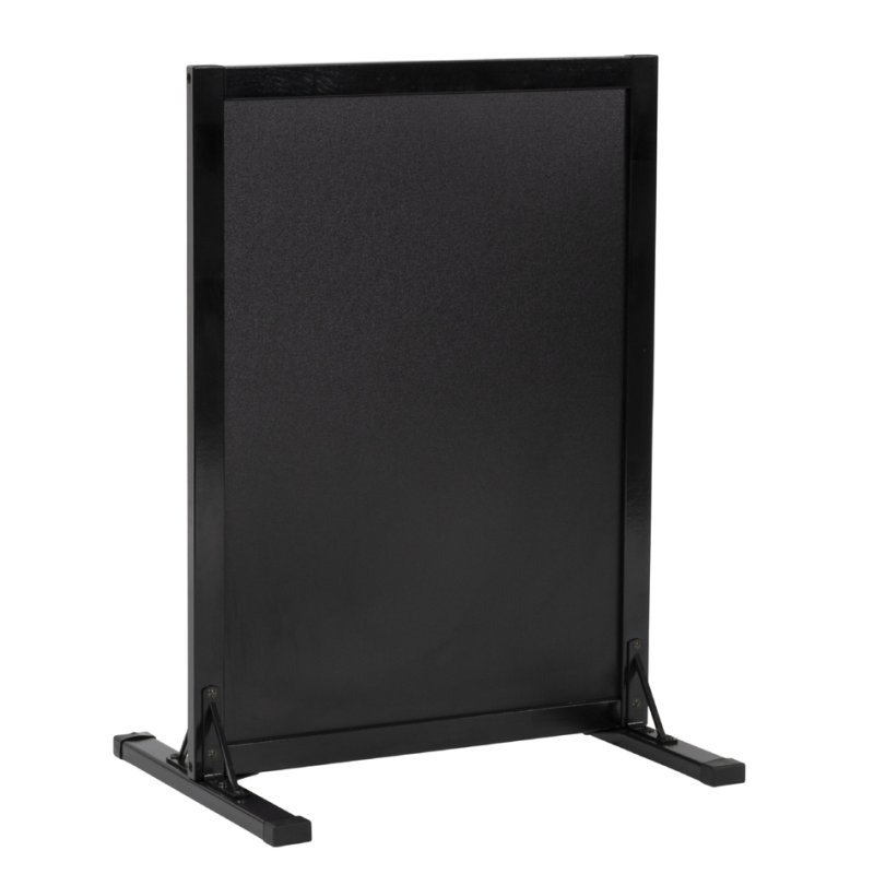 Securit stoepbord WOODY, zwart krijt, 560×750 mm, kiefernhout