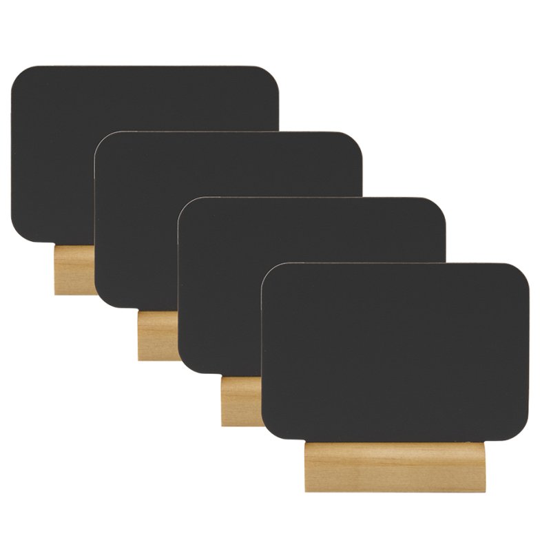 Securit tableau noir chevalet de table SILHOUETTE MINI rectangulaire, 90×20×70 mm, 4 pièces