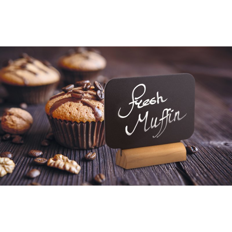 Securit tableau noir chevalet de table SILHOUETTE MINI rectangulaire, 90×20×70 mm, 4 pièces