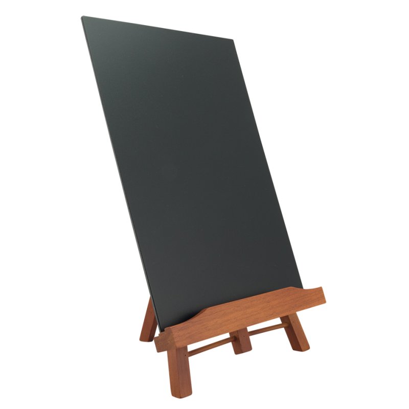 Securit Junior tableau noir A4, support en bois acajou, noir