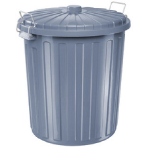 helit afvalbak the big boy, met deksel, grijs, 55 liter