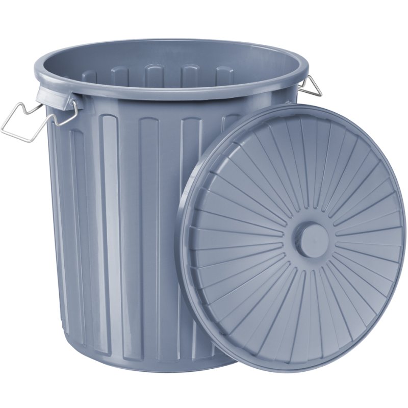 helit afvalbak the big boy, met deksel, grijs, 55 liter