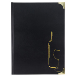 Securit drankkaart BASIC, A4, zwart, 8-10 pagina's