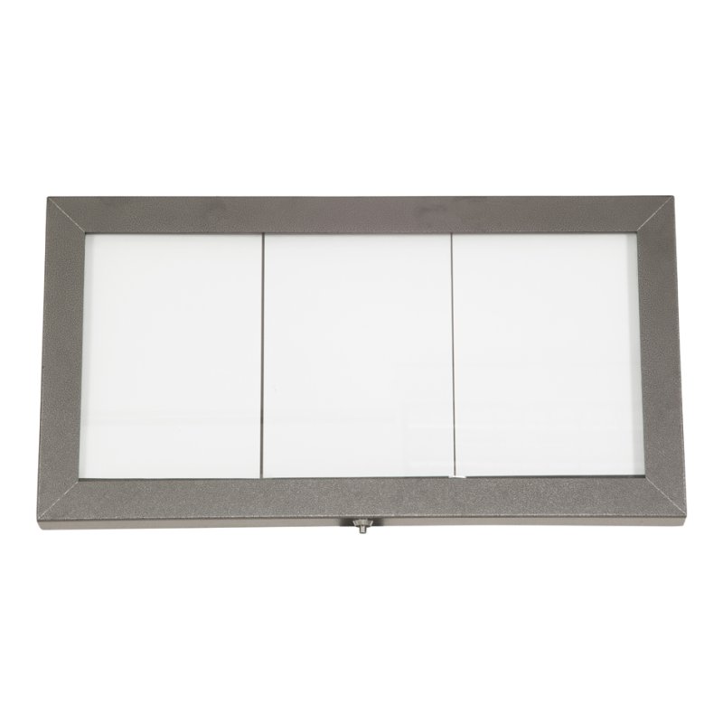 Securit Vitrine murale LED COATED STEEL, verrouillable, 3×A4, acier inoxydable