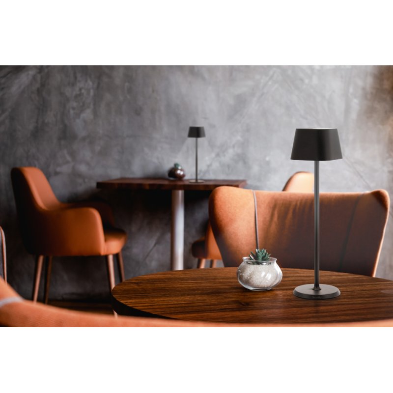 Securit Georgina LED lampe de table, dimmable, sur batterie, noir