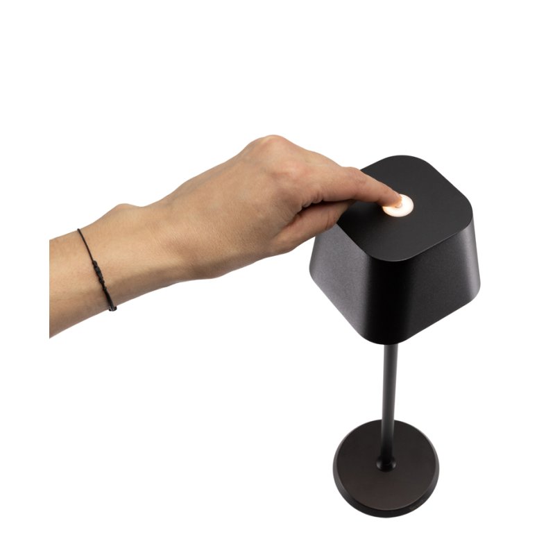 Securit Georgina LED lampe de table, dimmable, sur batterie, noir