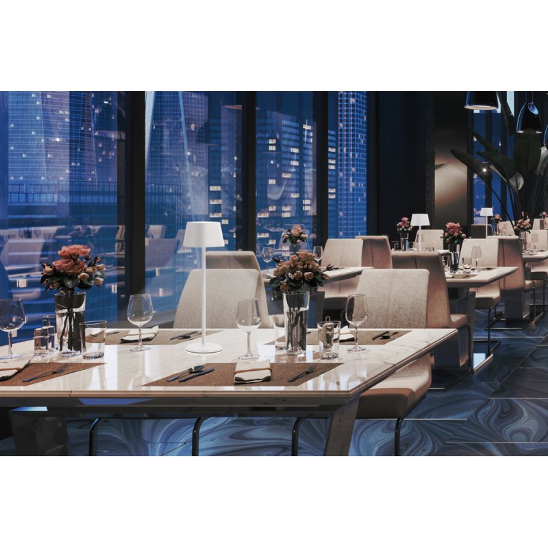 Securit Georgina LED lampe de table, dimmable, sur batterie, noir