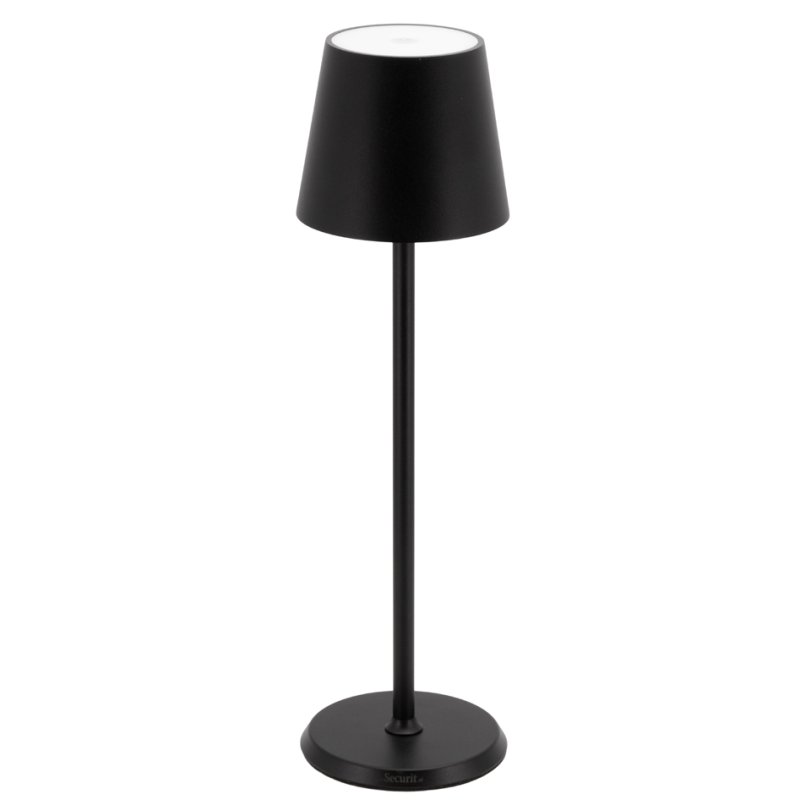 Securit Feline Lampe de Table LED, Rechargeable, Noir, 380 mm