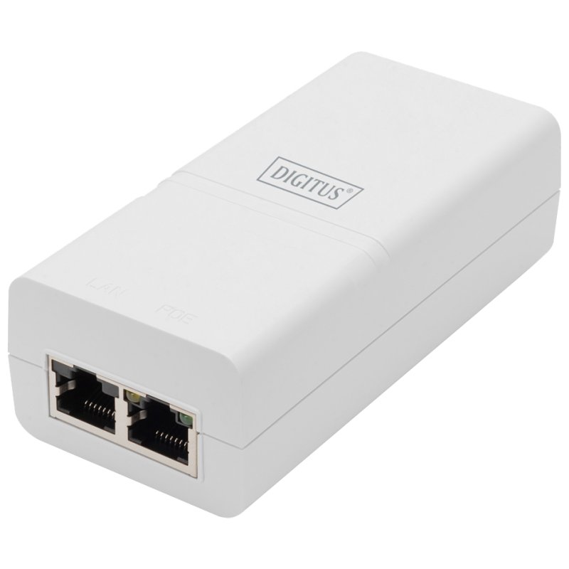 DIGITUS Injecteur Gigabit Ethernet PoE+ 802.3at, 52V 0,58A, 10/100/1000 Base-T