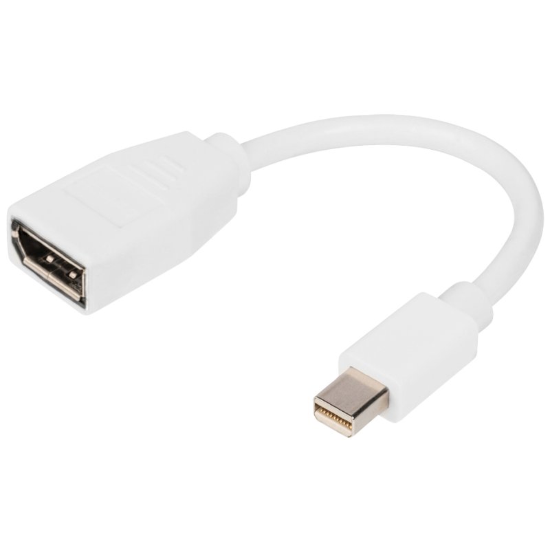 DIGITUS Mini DisplayPort naar DisplayPort adapter, wit, DP 1.2