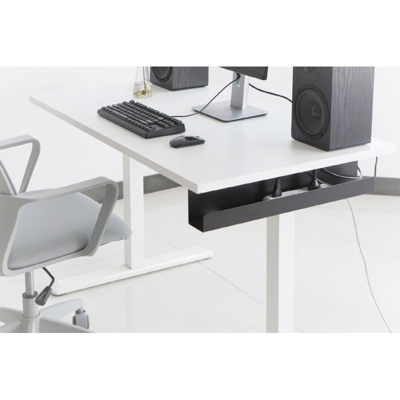 DIGITUS kabelgoot onder bureau, zwart, 600×76×114 mm, staal