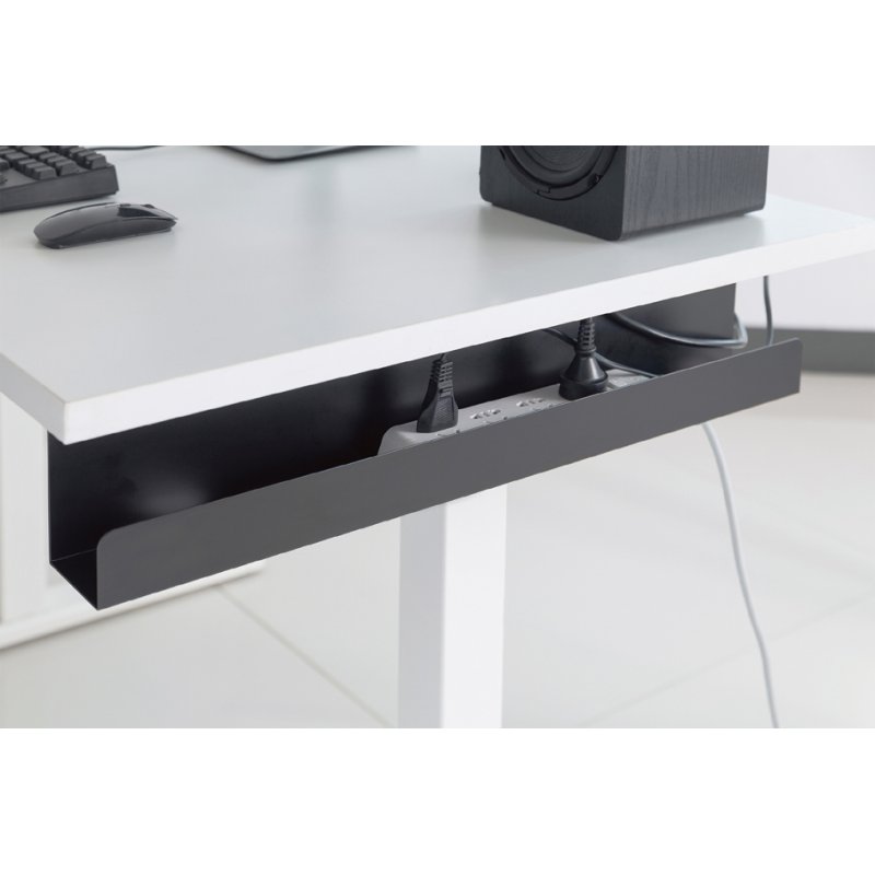 DIGITUS kabelgoot onder bureau, zwart, 600×76×114 mm, staal