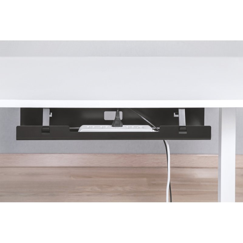 DIGITUS conduit de câbles sous bureau, noir, 600×135×108 mm, acier