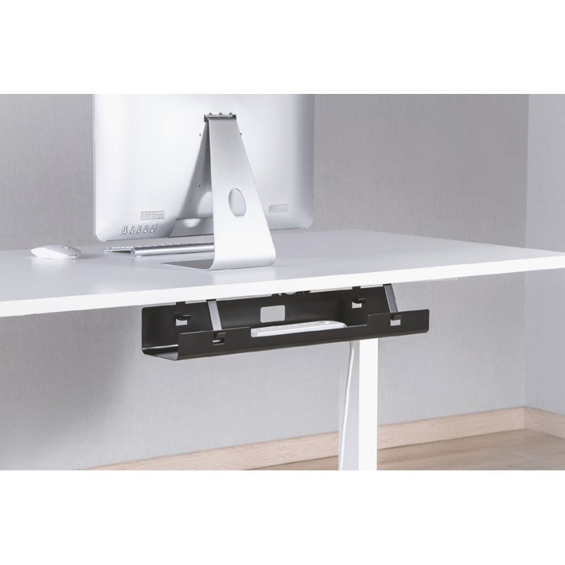 DIGITUS conduit de câbles sous bureau, noir, 600×135×108 mm, acier